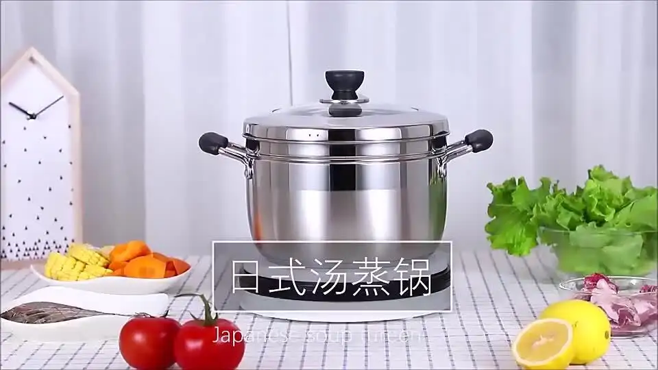 Stainless Steel 2-Layer Food Steamer - Customizable, Built-In Lid, Easy to Clean 2