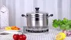 Stainless Steel 2-Layer Food Steamer - Customizable, Built-In Lid, Easy to Clean 2