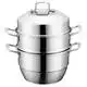 3 Layer Steamer Pot - Stainless Steel & Glass Lid 5