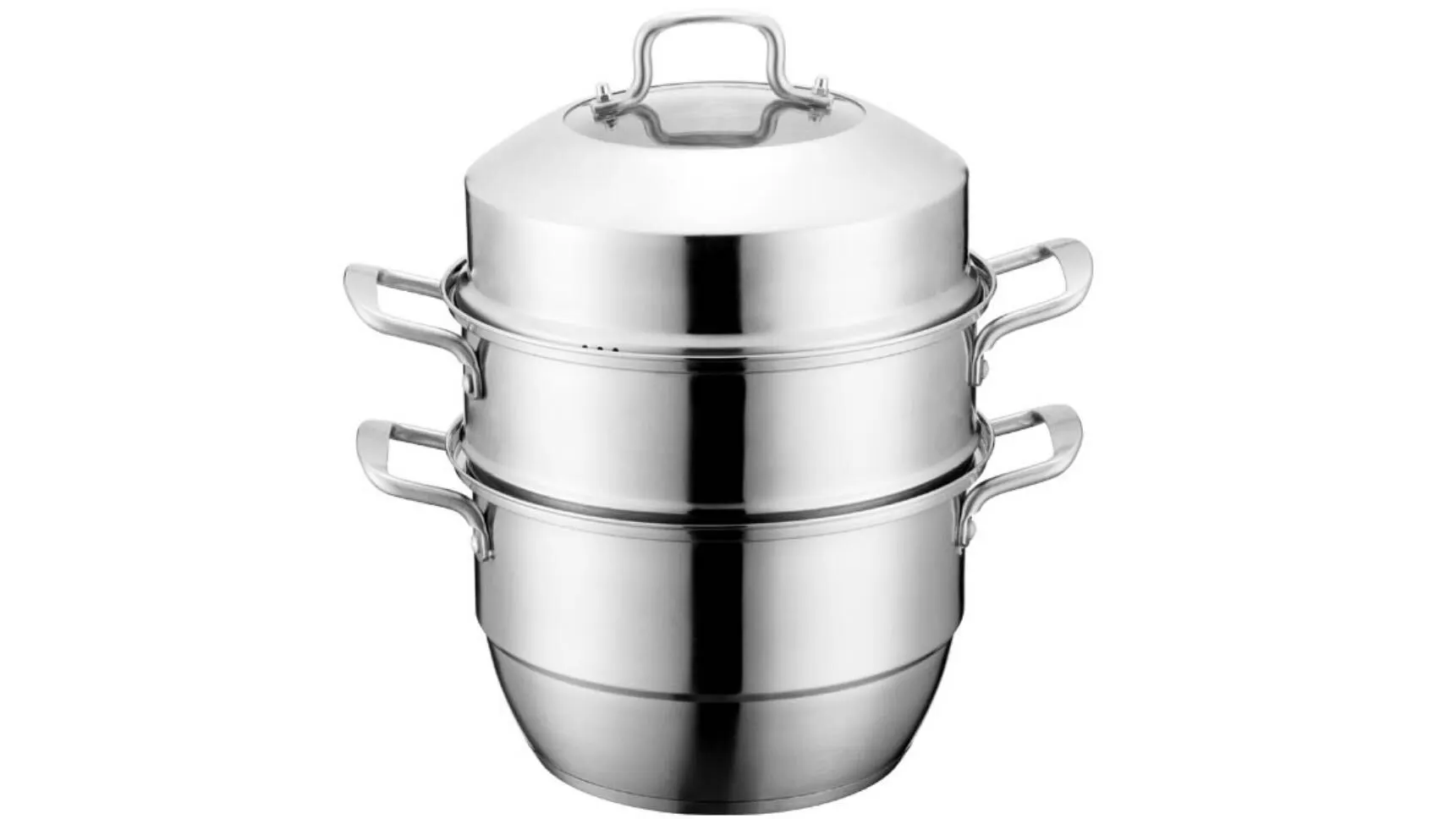 Best 28cm Stainless Steel 28cm Cooking Pot with Steamer Grid Visual cover Multi-purpose Steamer Pot Company ZHENNENG 1