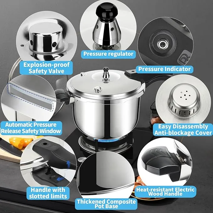Stainless Steel Pressure cooker, 24cm/9L, Quick Cooking U-style 9