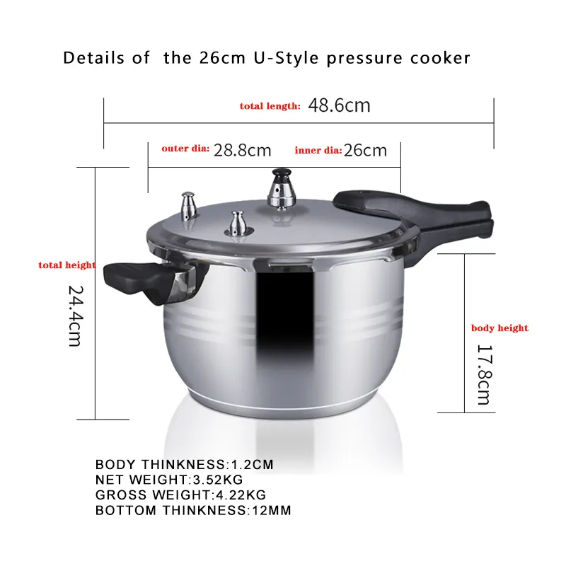 High Performance 26cm Stainless Steel Pressure Cooker 5