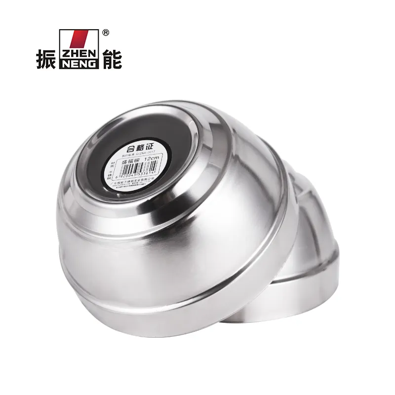 12cm Stainless Steel Double-Layer Rice Noodle Bowl - Customizable Specs 7