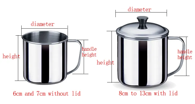8cm Stainless Steel Travel Mug with Handle and Lid 7