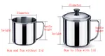 8cm Stainless Steel Travel Mug with Handle and Lid 7
