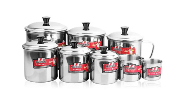 9cm Stainless Steel Cup Set with Handle and Cover 7