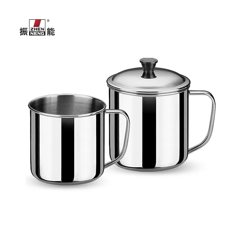 13cm Stainless Steel Water Cup with Handle and Cover - Customizable Specs. 4