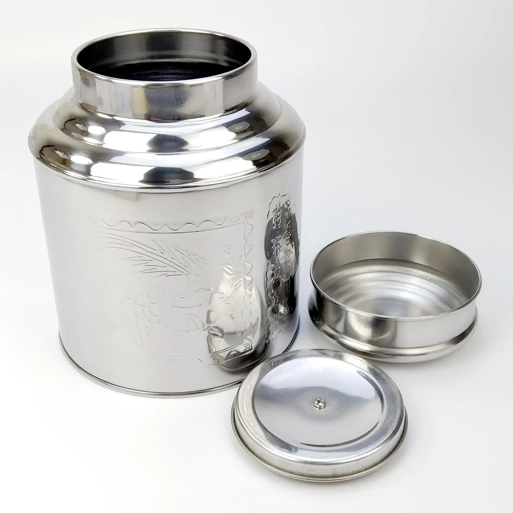 Large Tea Storage Tin - High Quality Cylinder Metal Packaging 6