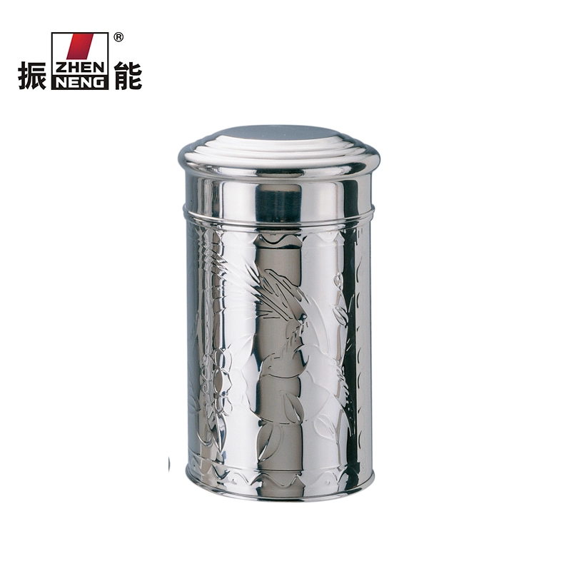 Quality 250g tea container middle size cylinder straight type stainless steel tea tins wholesale manufacturer | ZHENNENG 1