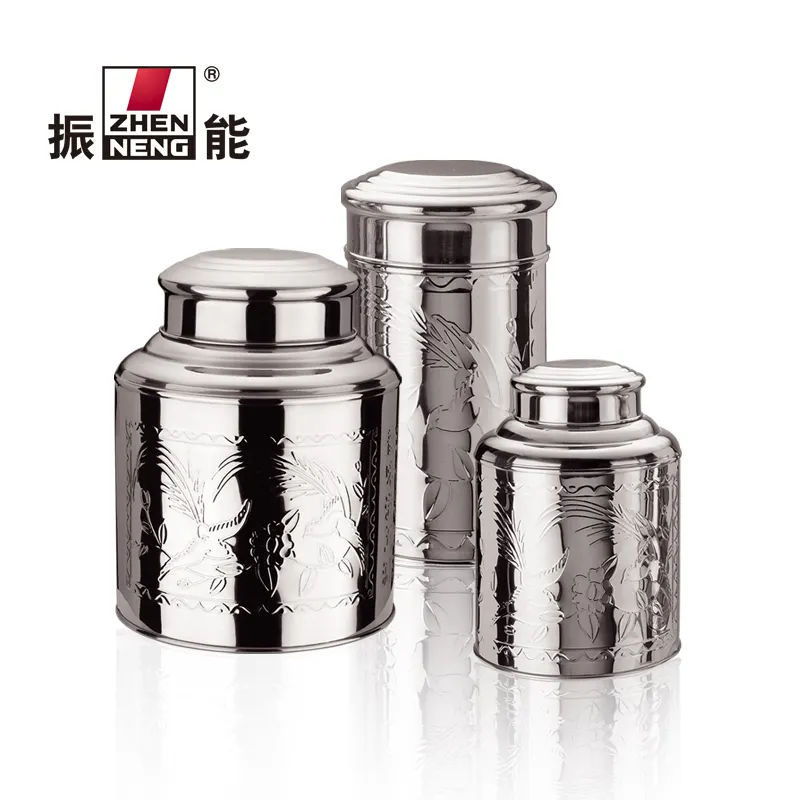 Middle Size Stainless Steel Tea Tin 5