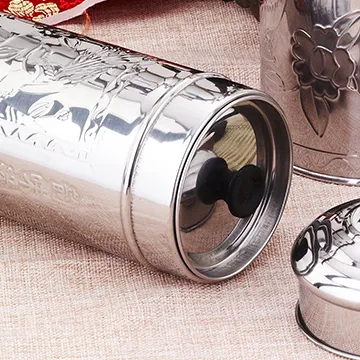 400g Stainless Steel Tea Storage Container with Classical Pattern1 3