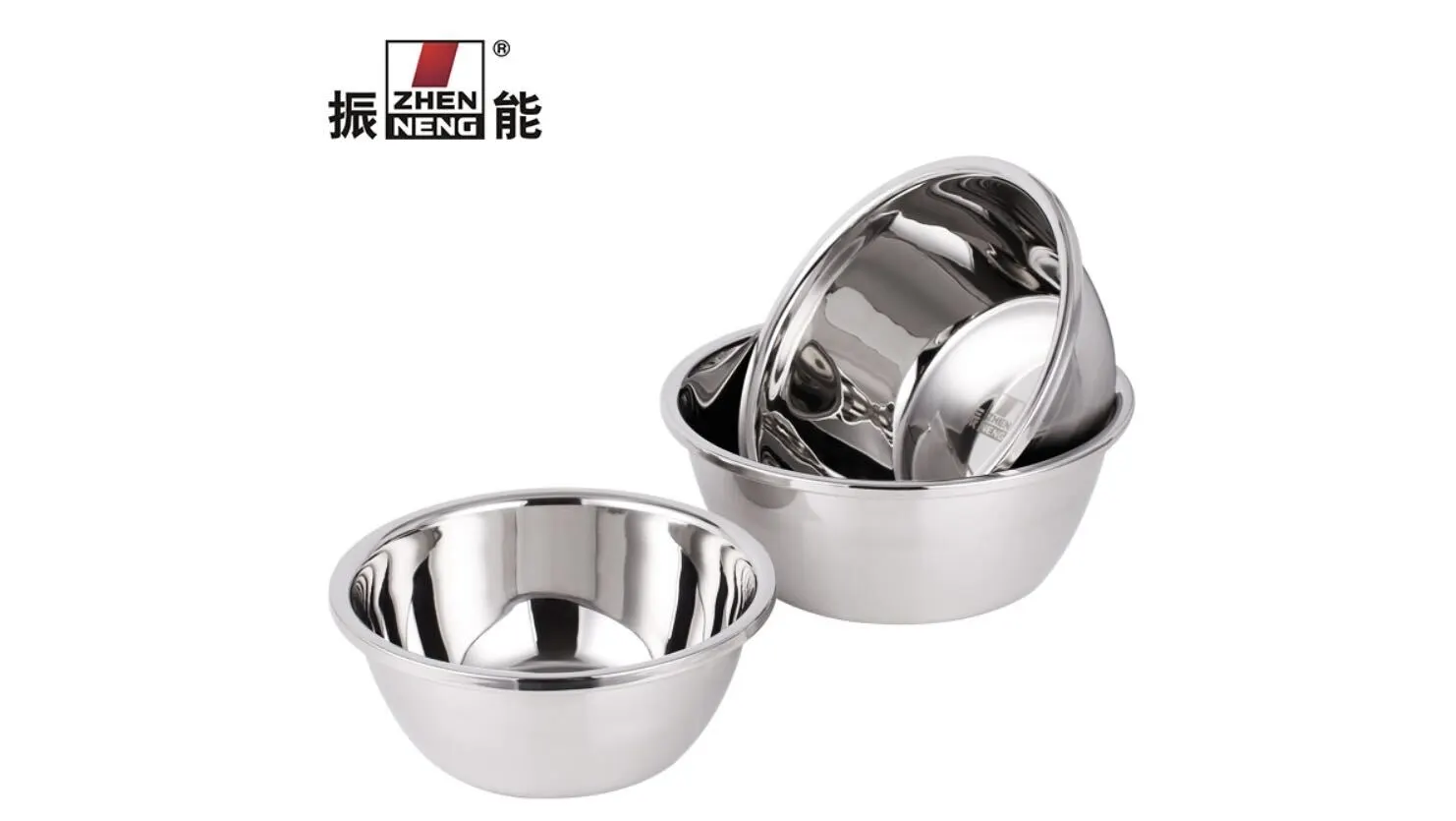 Best 24cm Large Round Metal Mixing Bowl Soup Sauce Stainless Steel Baking Bowls Kitchenware Bowls Company - ZHENNENG 1