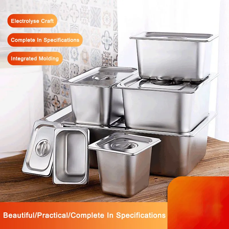Stainless Steel Full Size Gastronorm Pan with Cover - Customizable Options Available 3