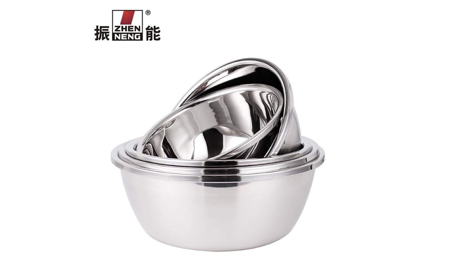  Quality Wholesale Kitchen Metal 26CM stainless steel salad container serving bowl for cooking baking Manufacturer | ZHENNENG 
