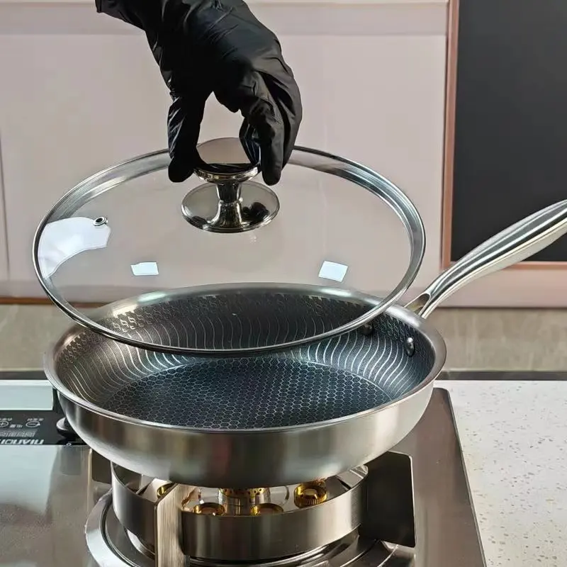 Honeycomb Stainless Steel Non-Stick Frying Pan 3