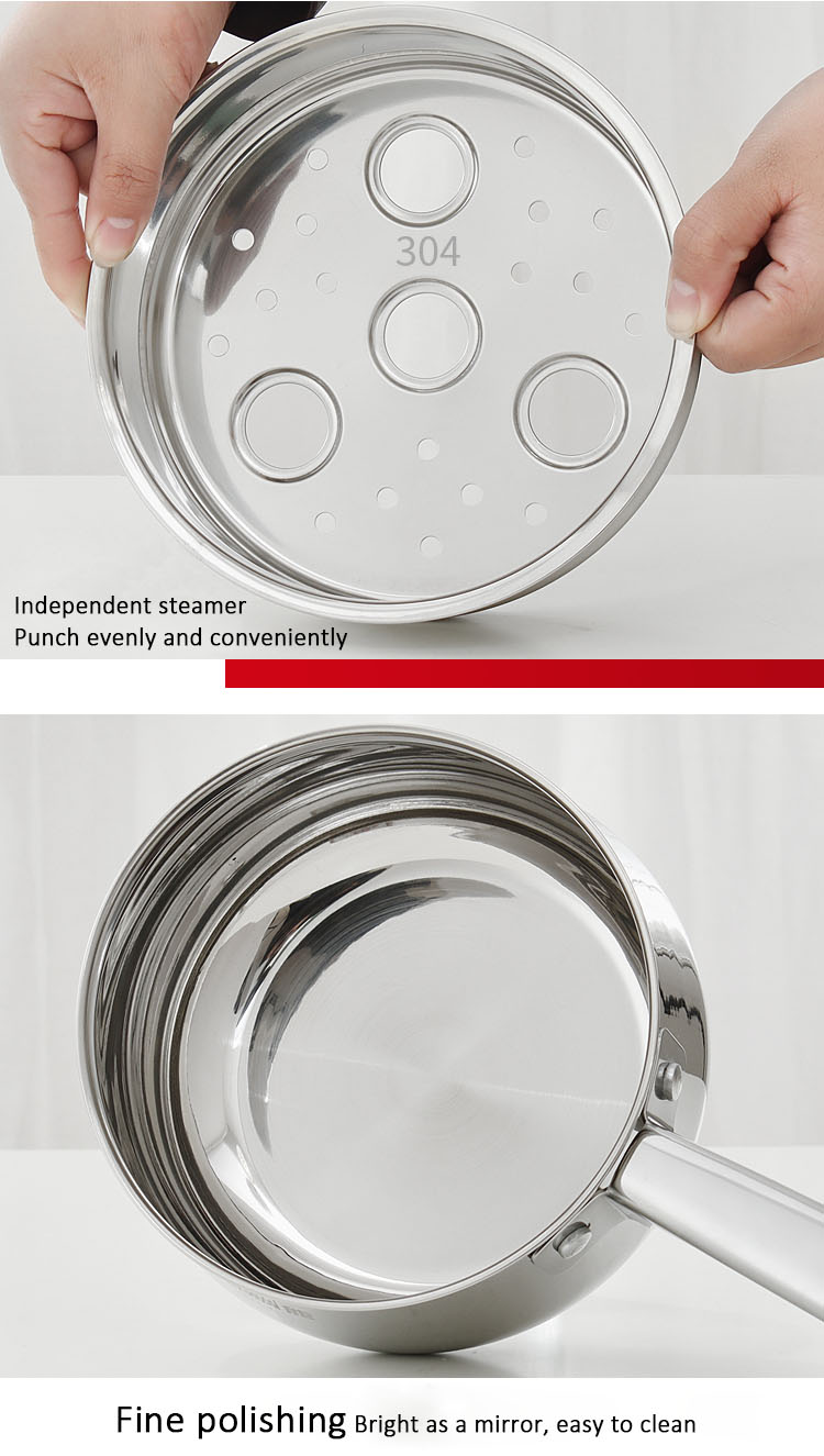 Quality Saucepan with Steamer Basket and Lid 2L Milk Pan for Cooking with Stay-cool Handle Manufacturer | ZHENNENG 19