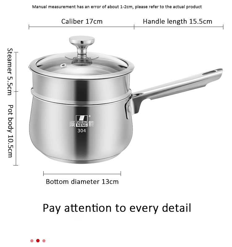 Quality Saucepan with Steamer Basket and Lid 2L Milk Pan for Cooking with Stay-cool Handle Manufacturer | ZHENNENG 18