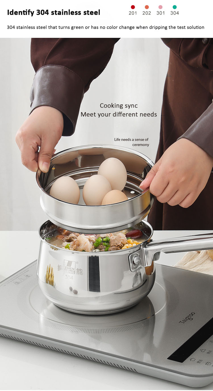 Quality Saucepan with Steamer Basket and Lid 2L Milk Pan for Cooking with Stay-cool Handle Manufacturer | ZHENNENG 12