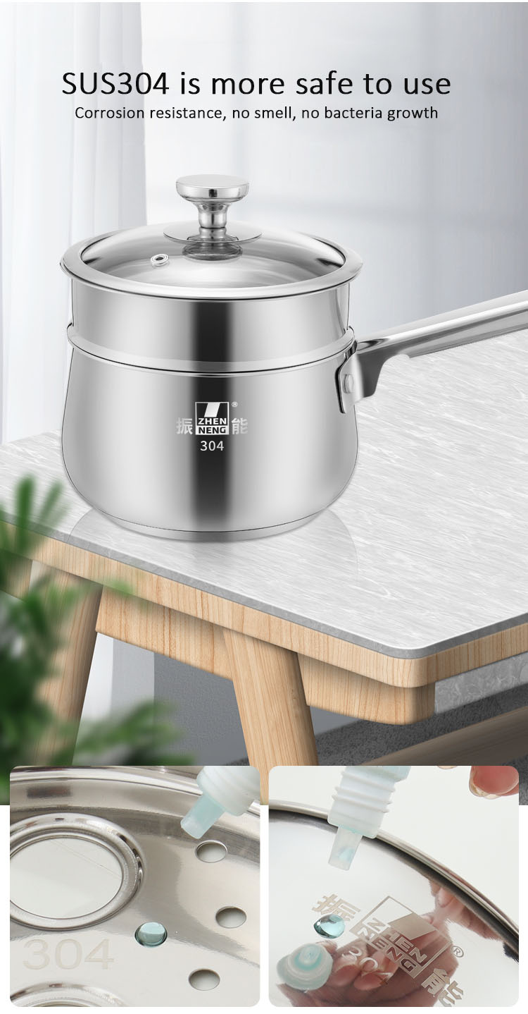 Quality Saucepan with Steamer Basket and Lid 2L Milk Pan for Cooking with Stay-cool Handle Manufacturer | ZHENNENG 11