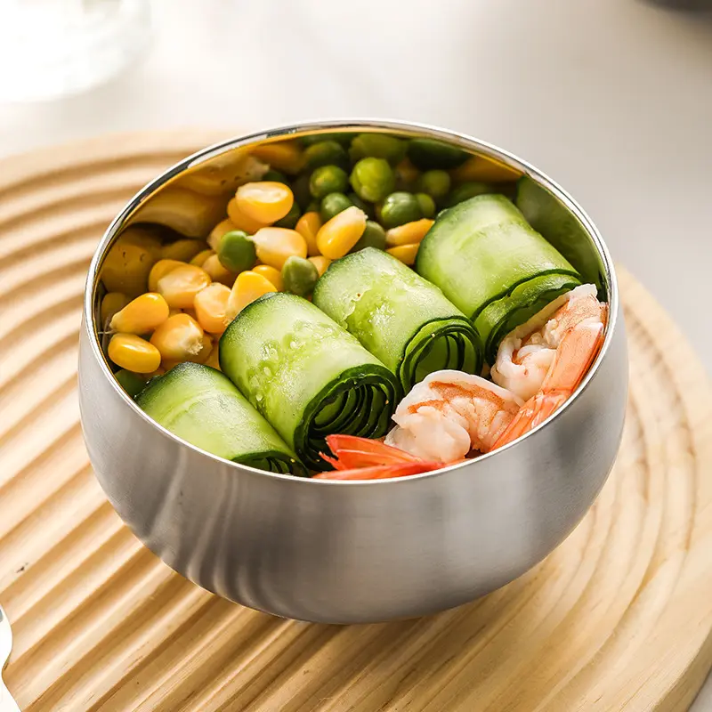 Insulated Stainless Steel Bowl - Hand Hammered Design 4