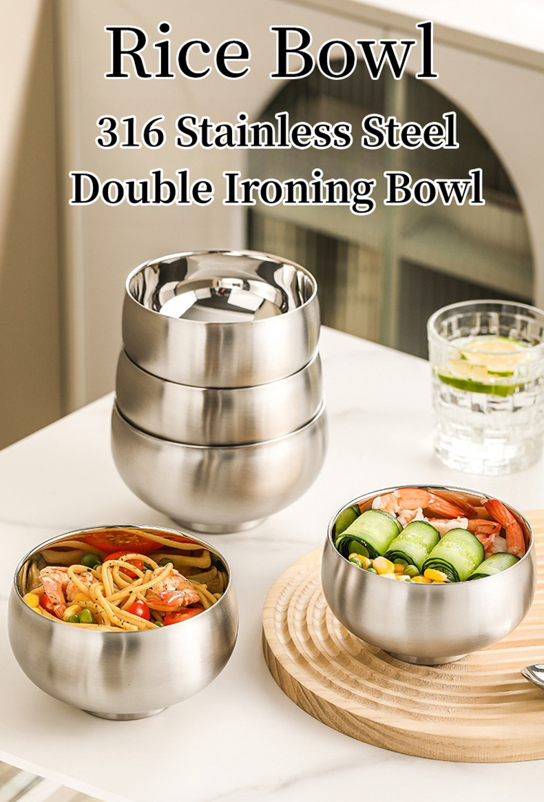 Insulated Stainless Steel Bowl - Hand Hammered Design 11