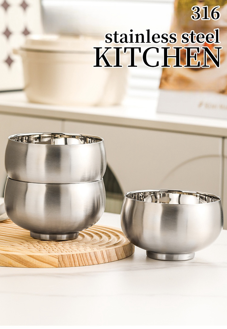 Insulated Stainless Steel Bowl - Hand Hammered Design 20