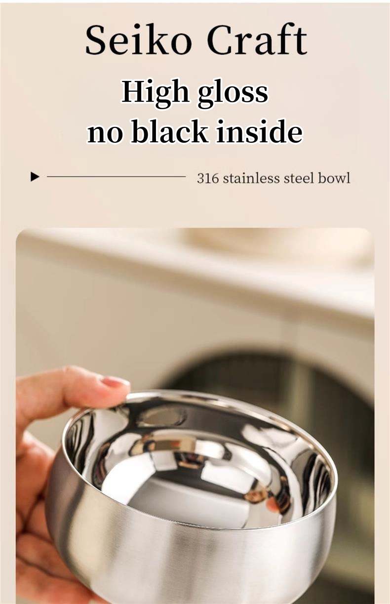 Insulated Stainless Steel Bowl - Hand Hammered Design 16