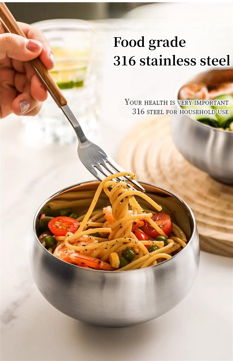 Insulated Stainless Steel Bowl - Hand Hammered Design 15