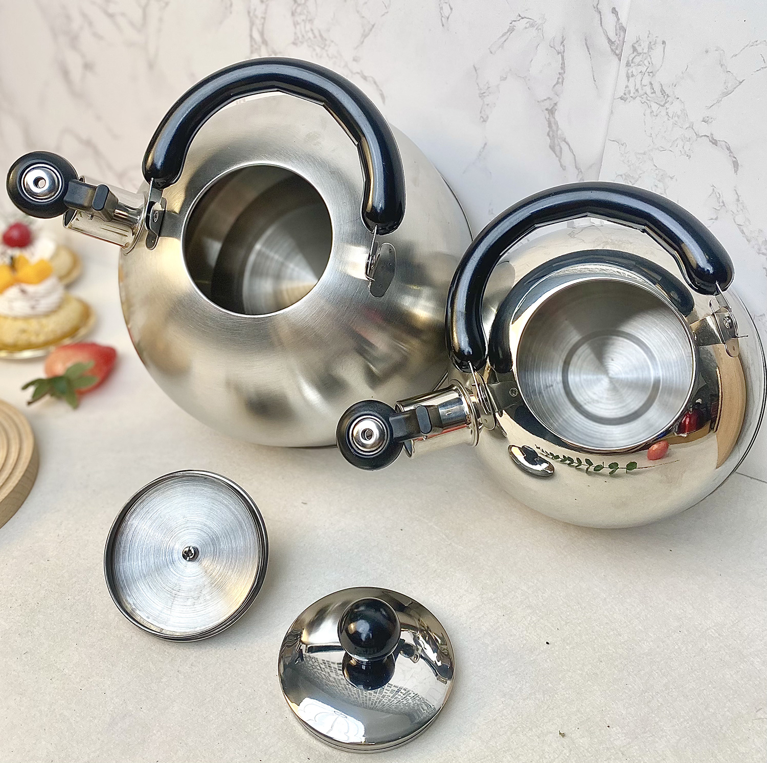 Stainless Steel Whistling Stovetop Tea Kettle, Water Boilers for Kitchen 1L,2L,3L,4L 12