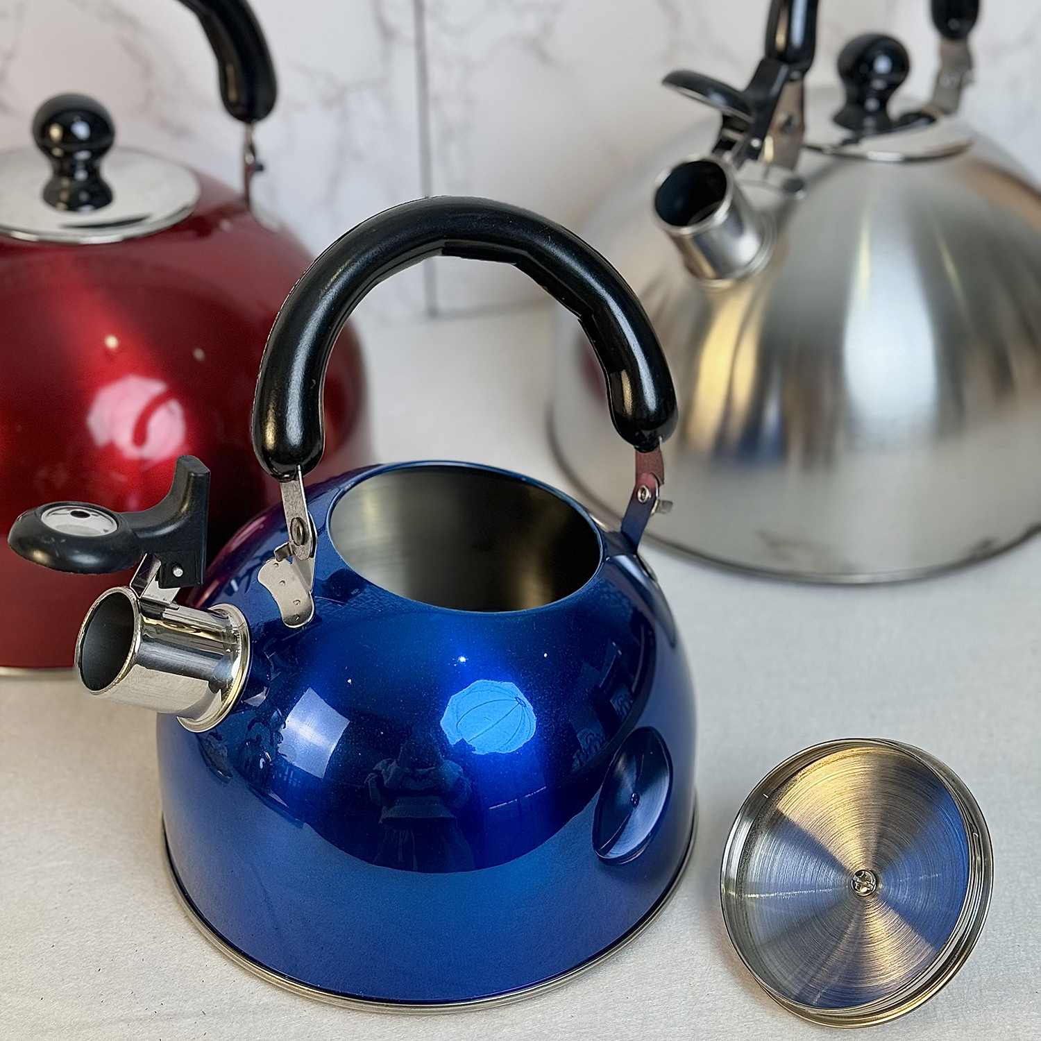 Stainless Steel Whistling Stovetop Tea Kettle, Water Boilers for Kitchen 1L,2L,3L,4L 18