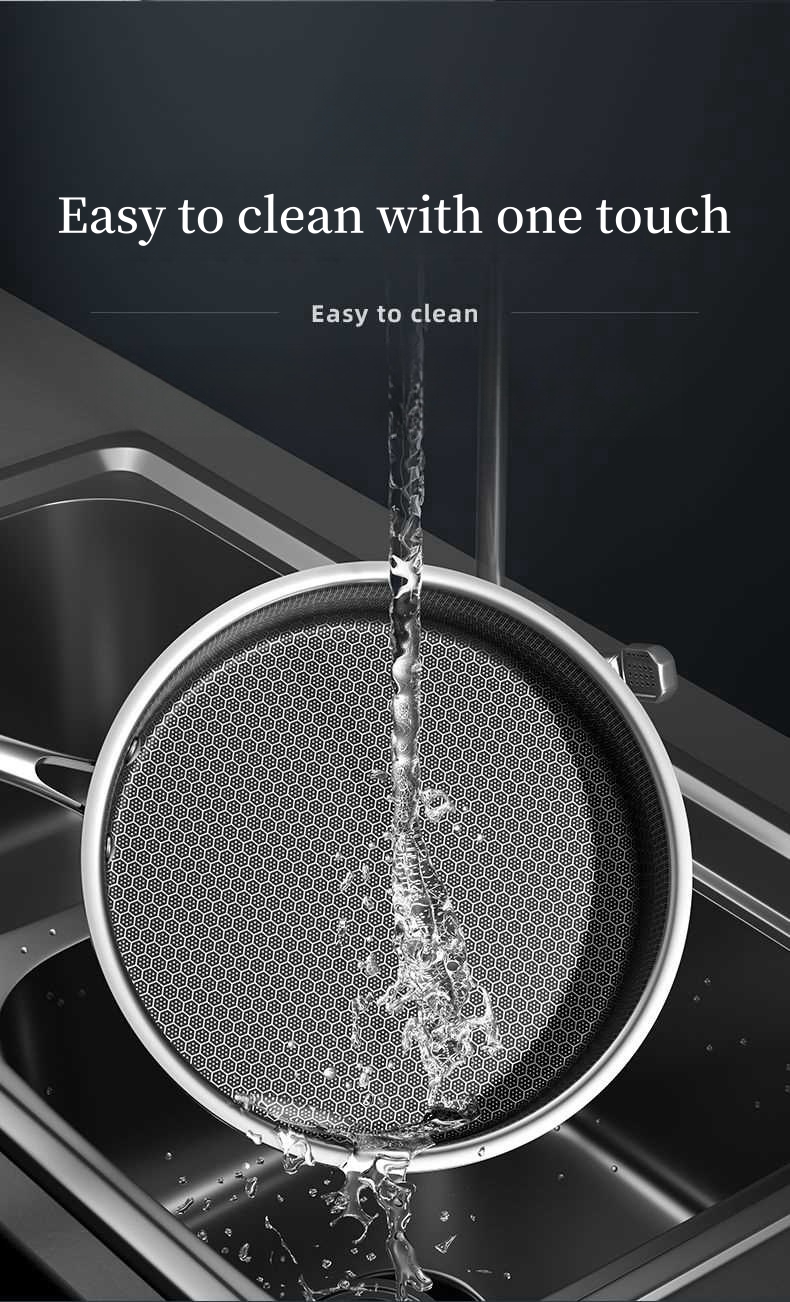 Tri-Ply Steel Honeycomb Texture Frying Pan Suitable For All Stove 19
