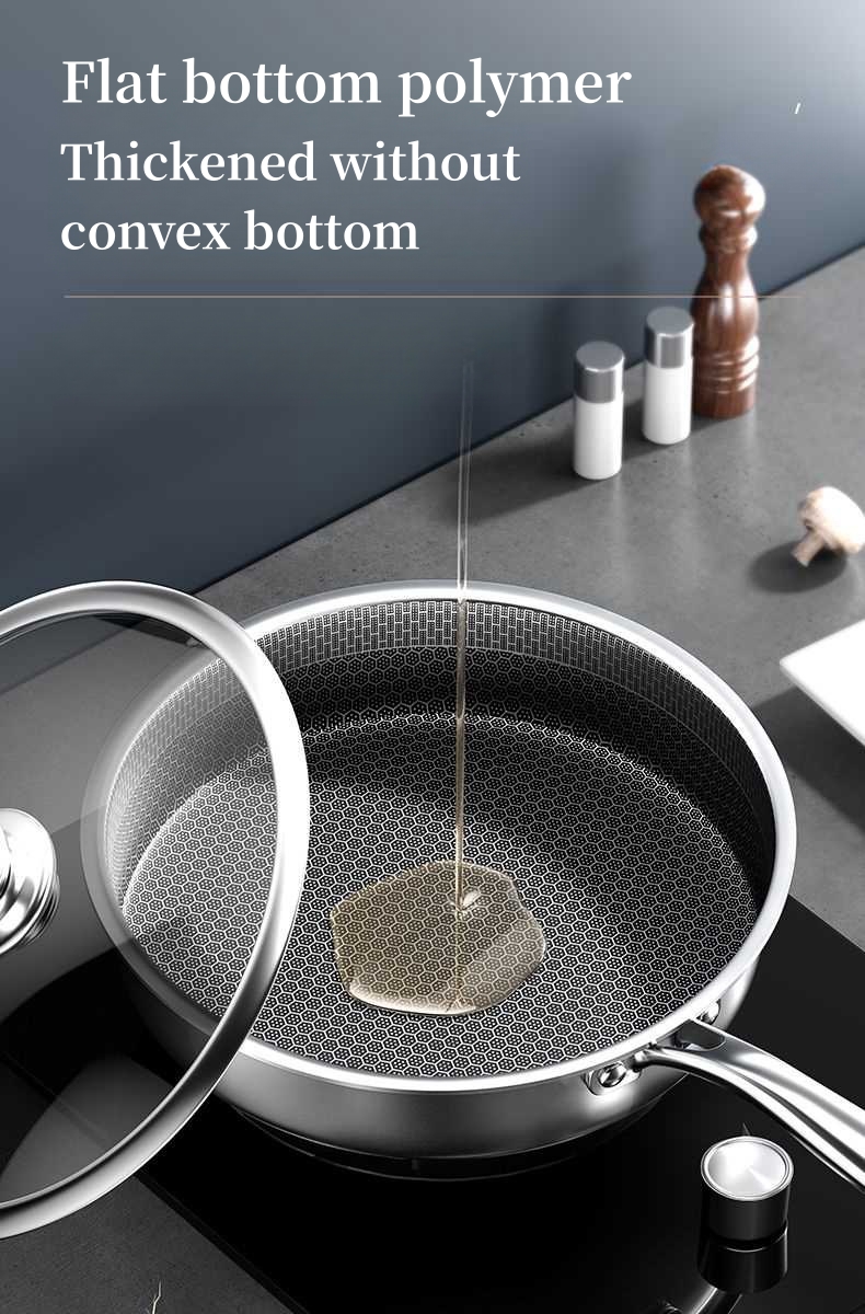 Tri-Ply Steel Honeycomb Texture Frying Pan Suitable For All Stove 13