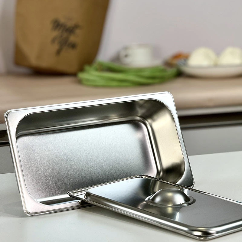 Stainless Steel Thick Plate With Cover Stainless Steel Serving Trays Thickness Rectangle Serving Tray For Buffet Hotel 1