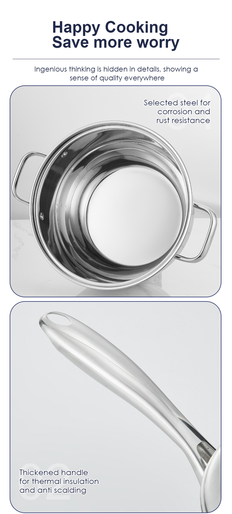 Quality 11 pcs all stainless steel kitchen cookware set multifunction cook ware pot and pan set Manufacturer | ZHENNENG 17