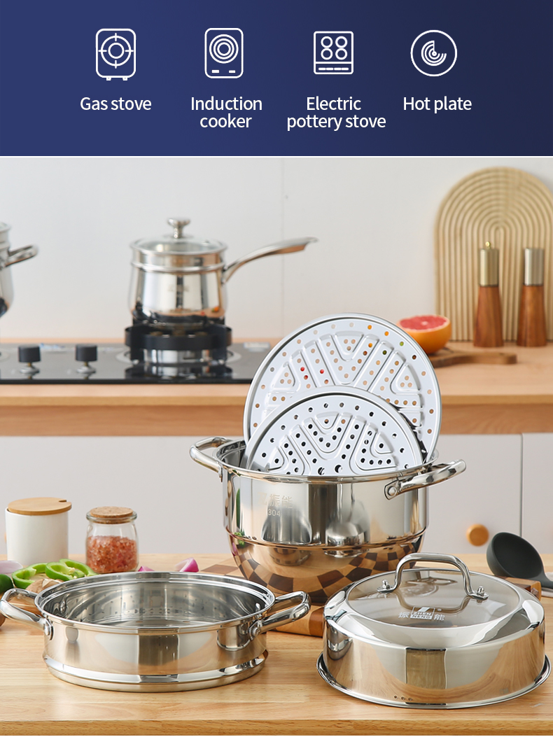 Quality 11 pcs all stainless steel kitchen cookware set multifunction cook ware pot and pan set Manufacturer | ZHENNENG 16