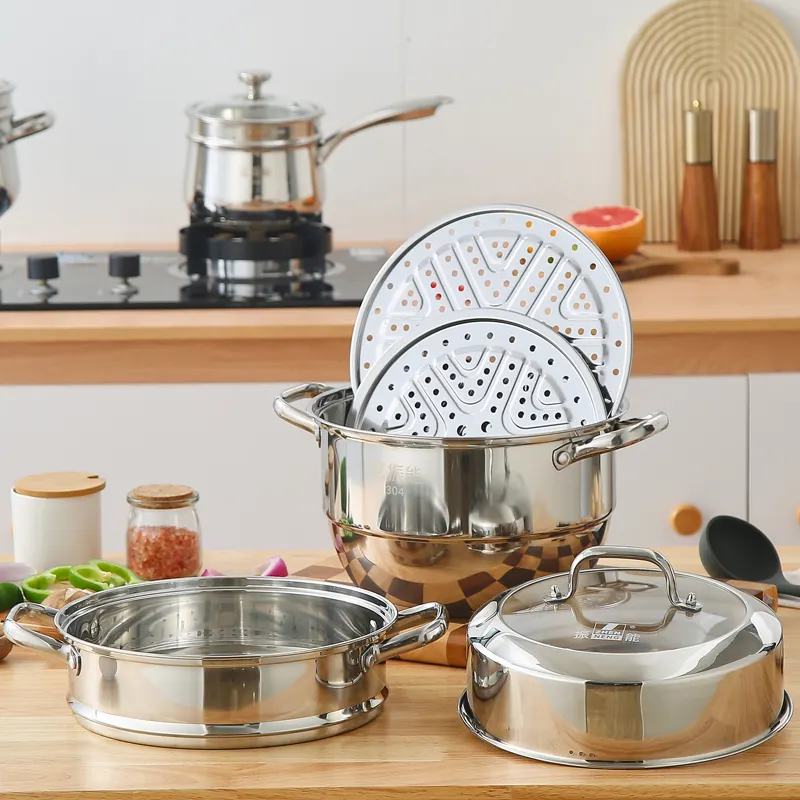 不锈钢蒸锅套装 - 4 合 1 7
