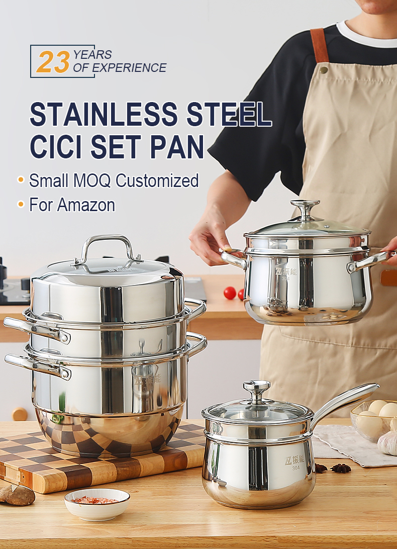 Quality 11 pcs all stainless steel kitchen cookware set multifunction cook ware pot and pan set Manufacturer | ZHENNENG 27