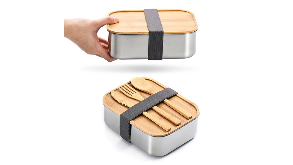 Wholesale Stainless Steel Lunch Box with a Wooden Lid - ZHENNENG 1