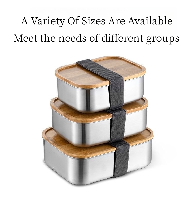 Wholesale Stainless Steel Lunch Box with a Wooden Lid - ZHENNENG 18