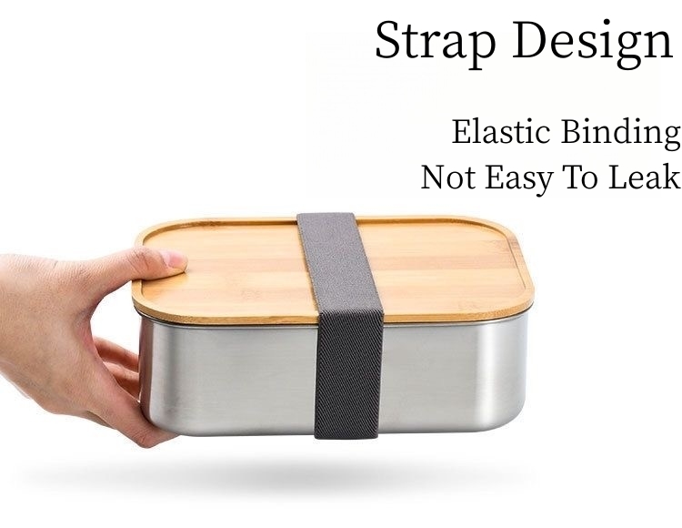 Wholesale Stainless Steel Lunch Box with a Wooden Lid - ZHENNENG 17