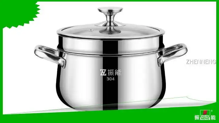 ZHENNENG 22cm Stainless Steel Soup Pot with Steamer Insert – Durable & Customizable 1