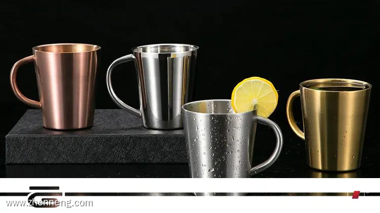 Stainless Steel Double Wall Mug with Handle - Customizable and Insulated - 320ml 1