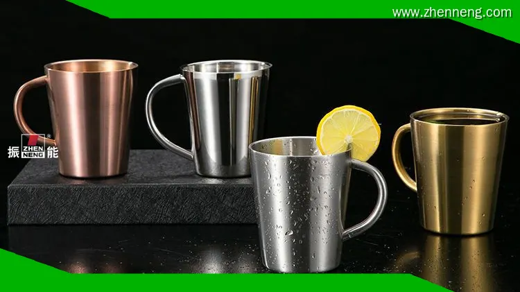 Stainless Steel Double Wall Mug with Handle - Customizable, Insulated, 320ml - Ideal for Travel, Camping, and Restaurest 1