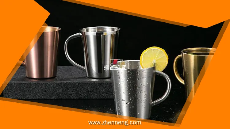 Stainless Steel Double Wall Mug with Handle & Lid - 320ml 1