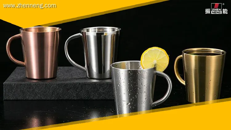 Stainless Steel Double Wall Mug with Handle - 320ml 1