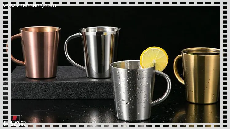 Stainless Steel Double Wall Cup with Handle- 320ml- Customizable- Camping, Travel, & Restaurest- Lid Included 1