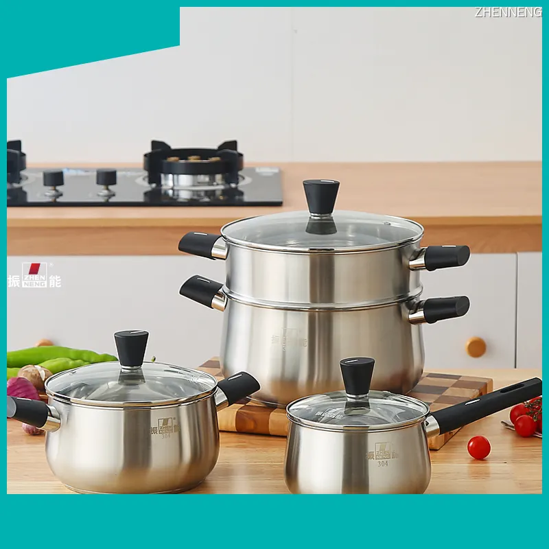 ZHENNENG 7-Piece Stainless Steel Cookware Set with Induction Bottom 1