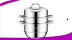 Quality Stainless Steel Cookware Set - Huichu 28cm 3 Tier Steamer 1