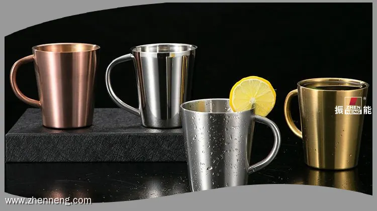 Double Walled Stainless Steel Mug with Handle - Customizable Travel Cups - 320ml 1