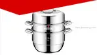 Huichu 28cm 3-Tier Stainless Steel Steamer - Durable and Versatile Kitchen Cookware 1
